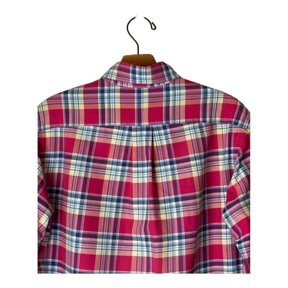 Ralph Lauren Shirt Men Small Red Plaid Cotton Custom Fit Button Down Preppy - Picture 4 of 7
